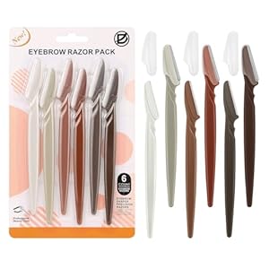 D Dermaplane Razor for Women Face – 6PCS Face Razors for Women – Eyebrow Razor with Precision Cover – Dermaplaning Tool for Face – Face Shaver for Women – Facial Hair Removal for Women – Neutral