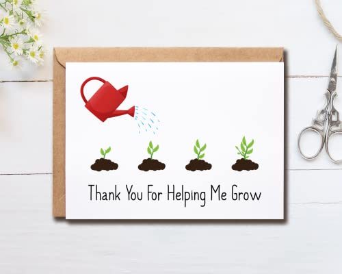 Thank You Teacher Card Helping Me Grow - Teacher Appreciation Card - Back To School Card - Thank You Teacher Card - Teacher Appreciation #TOP3