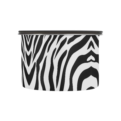 Quteprint Recipientes de almacenamiento de café de acero inoxidable con tapa hermética, estampado de cebra animal, contenedor de almacenamiento de alimentos de 30 onzas, recipiente de cocina para té