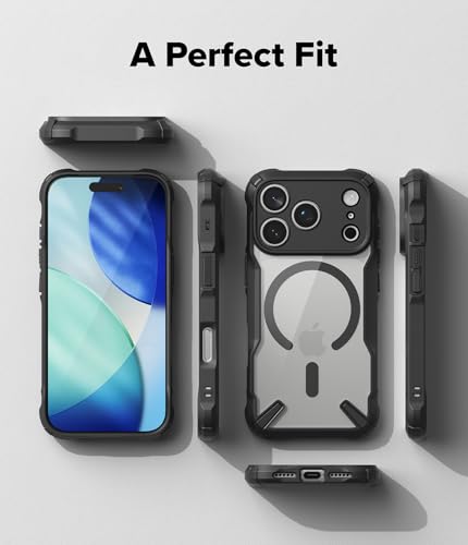 Image of Ringke Fusion-X Magnetic Compatible with iPhone 17 Pro Case Back Cover [Strong Magnet] Military Protection Transparent Hard Back Advanced Protection TPU Bumper - Magnetic Black