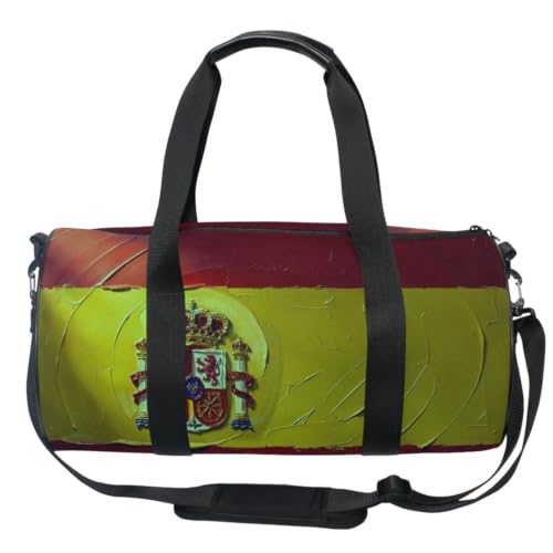Bolsa redonda deportiva para hombres y mujeres con bandera de España