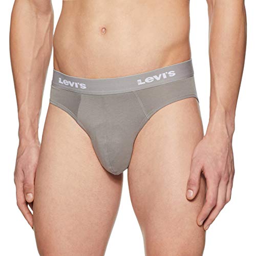 Image of Levi's 009 Neo Brief for Men | 100% Pure Cotton | Solid Men's Underwear | Breathable | Branded Outer Elastic Anti-Roll Waistband | Extra Supportive Gusset | Dual Layer 3D Pouch | Tagless | Pack of 2