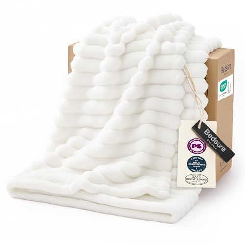 Bedsure GentleSoft Twin XL Blanket for Bed College Dorm Room Essentials for Girls Guys Cozy Soft Fleece Twin Blanket for Women and Girls Dorm Room Decor Off White 66x90 Inches