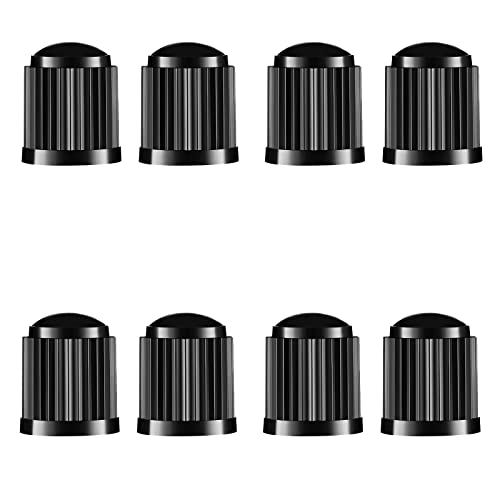8 Pack Dust Caps For Car Tyres,Dust caps,Tyre Valve Caps With Seal Ring,Plastic Tyre Caps For SUV, Motorbike, Trucks, Bike, Bicycle, Black