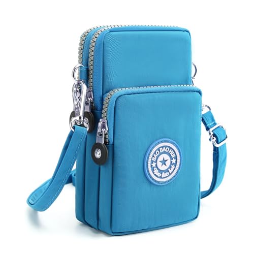 Bolsa transversal pequena para mulheres, mini bolsa de celular carteira com alça ajustável sobre o ombro, Azul, Small