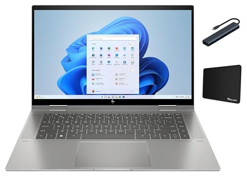 HP Envy x360 15.6 inch FHD Touch 2-in-1 Laptop, Intel Core i5-1335U Processor, 16GB RAM, 512GB SSD, Mineral Silver, Windows 11 Home with Accessories