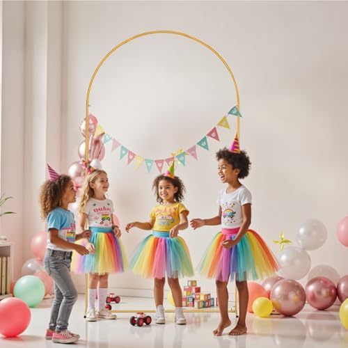 Vincidern 6.6 FT Wedding Arch Backdrop Stand for Parties, Balloon Arch Stand, Wedding Arches for Ceremony, Metal Arch Backdrop Stand for Bridal Baby Showers, Birthday Party Decoration Door Frame Gold - Image 5