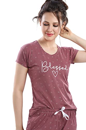 Image of DZZO Women's Cotton Printed Night Suit