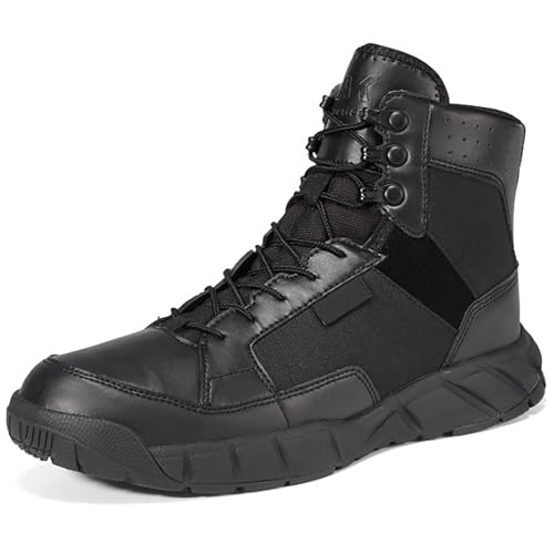 RAGOPILEN Botas tácticas de Combate, Botas Safari tácticas for Hombre Arena Negro 39-45 EU(Black,45 EU)