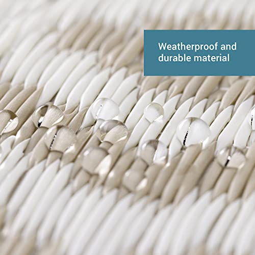 JEMIDI Terrassenteppich Außenteppich 120x180cm Balkonteppich Terrasse Balkon Outdoorteppich Teppich Garten Außen Outdoor Läufer Gartenteppich (Beige)