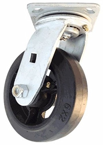 8" x 2" (8PRCS) Swivel Plate Caster, Mold on Rubber Wheel, 500 lbs Capacity