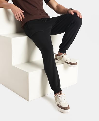 Image of Jockey AM72 Men Super Combed Cotton Rich Regular Fit Jogger with Zipper Pockets