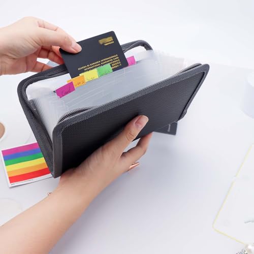 NatSumeBasics Organizador de notas de cupão de recibo, 12 abas, pasta de arquivos sanfonada, organiz