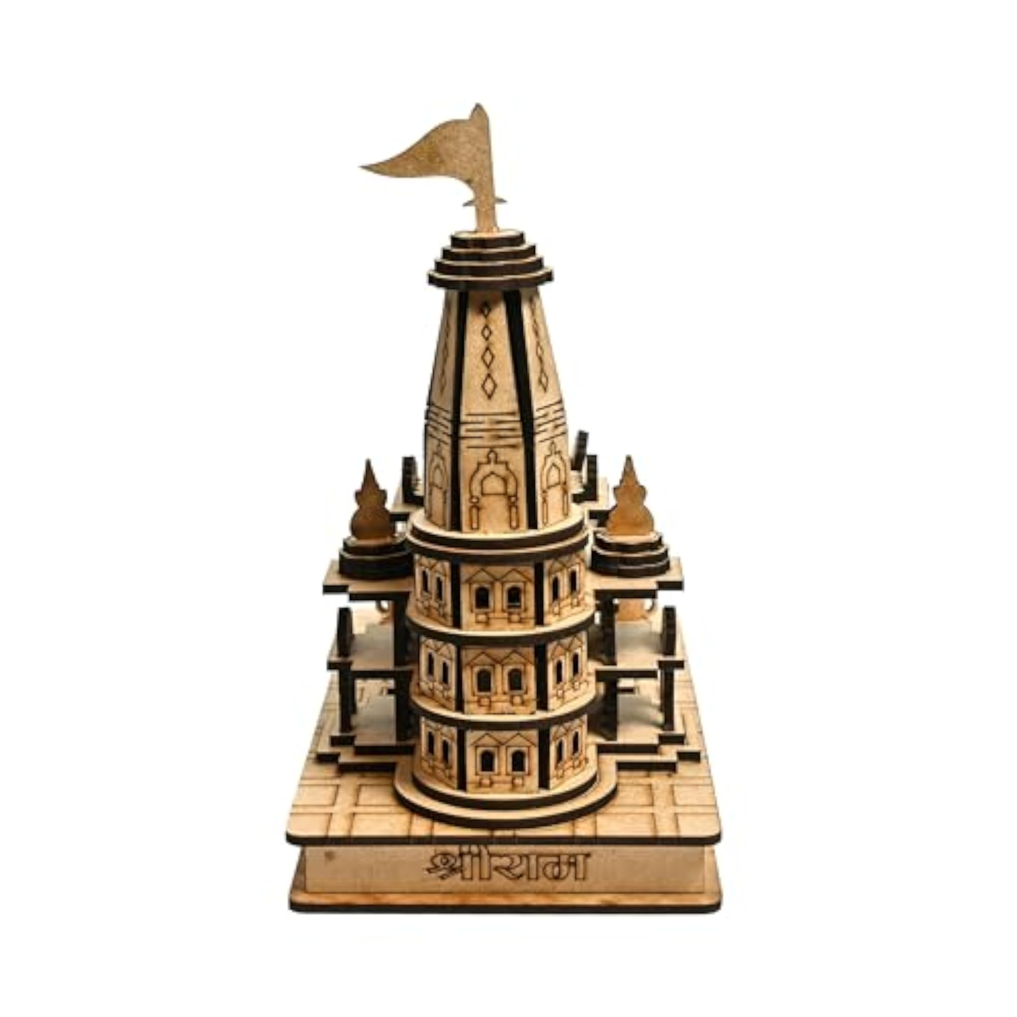 Ram Mandir Ayodhya Wood Temple 3D Model for Home Decoration