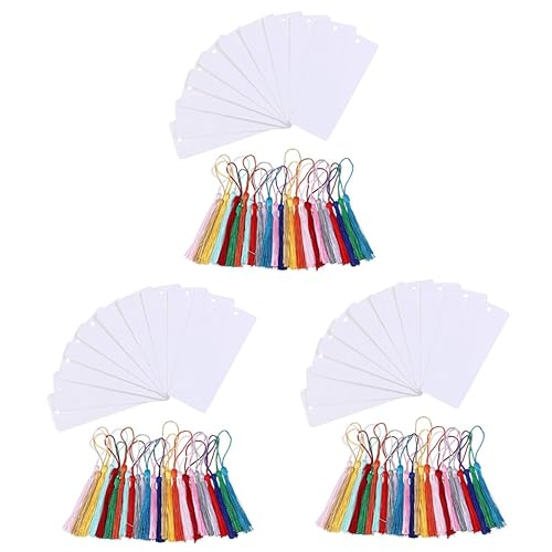 Marque pages à personnaliser Angoily en lot de 144 pièces avec pompons colorés
