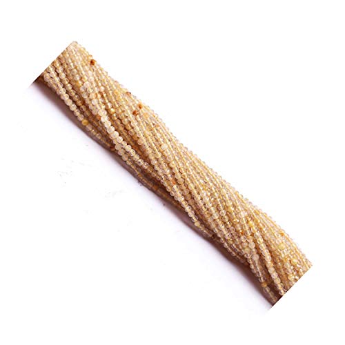 Rutile doré perles rondes facettées 2mm pour création de bijoux et collier de pierres