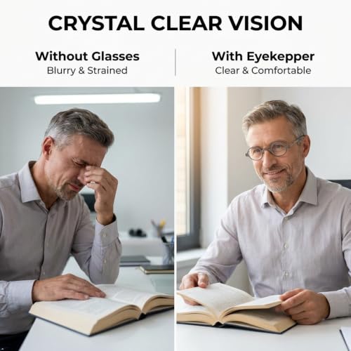 Image of Eyekepper Reading Glasses for Men, Large Round Readers Women Oval | Mens Womens Cheaters, Reader Eyeglasses, All-Day Comfort Spring Hinges, Scratch Resistant for Work /Crafts