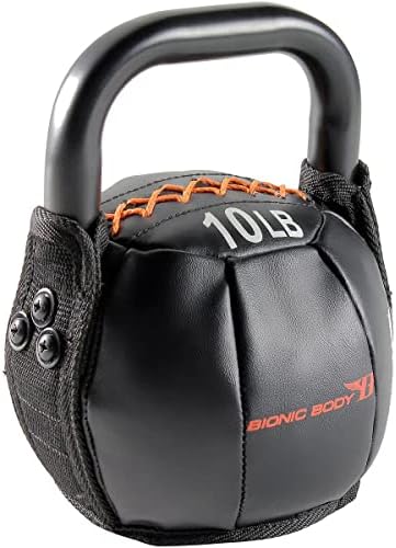 Bionic Body Soft Kettlebell with Handle - 10, 15, 20, 25, 30, 35, 40 Lb. for Weightlifting, Conditioning, Strength and Core Training (BBKB-10)