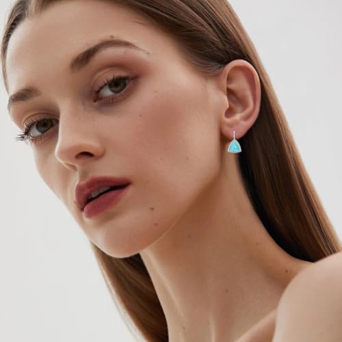 Boucles d'oreilles turquoise argent 925 leverback 10mm - 2