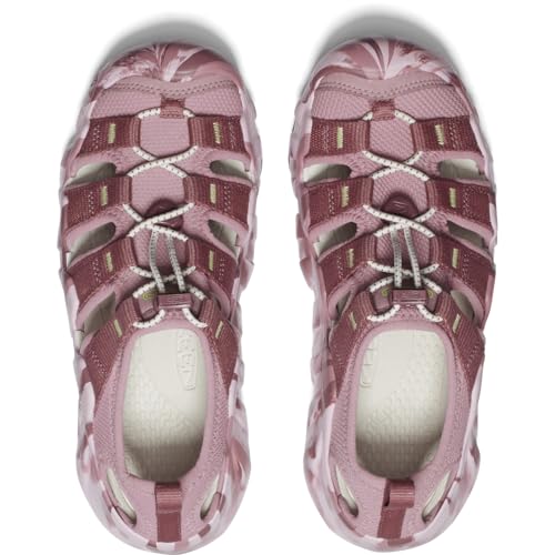 KEEN KEEN Women's Hyperport H2 Breathable Easy On Comfortable Hiking and Water Sandals, Nostalgia Rose/Daiquiri Green, 8.5
