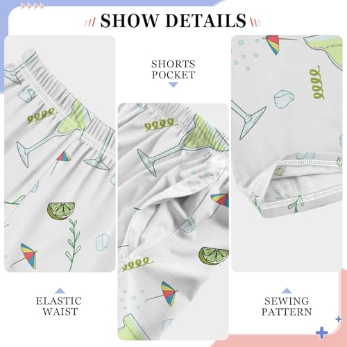 Cocktail Margarita Hand Drawn Boys Pants for Kids Jogger Pants with Pockets S-XL4