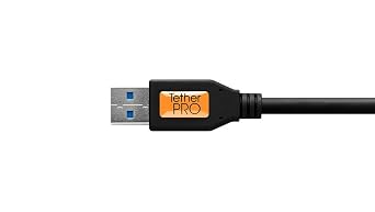 Tether Tools TetherPro USB 3.0 USB-C Cable | for Fast Transfer and Connection Between Camera and Computer | Non-Reflective Black | 15 Feet (4.6 m)