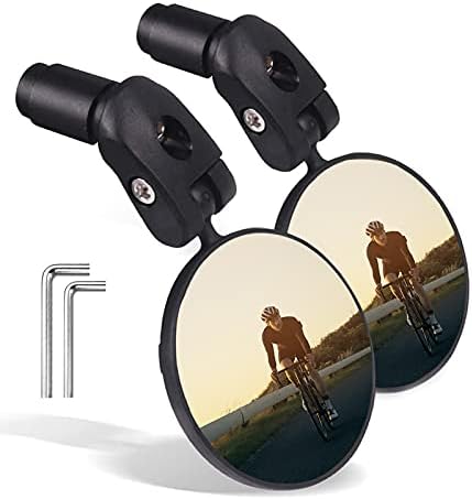 Bike Mirrors 2pcs Bar End Bicycle Mirrors for Handlebars Bicycle Cycling Rear View Mirrors, Safe Rearview Mirror with a Bike Mirror for Mountain Road Bike Bicycle