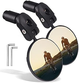 Bike Mirrors 2pcs Bar End Bicycle Mirrors for Handlebars Bicycle Cycling Rear View Mirrors, Safe Rearview Mirror with a Bike Mirror for Mountain Road Bike Bicycle