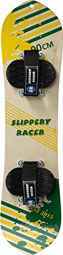 Slippery Racer Kids Hardwood Snowboard With Velcro Binding In Various Sizes (90 Cm-Yellow/Green) #TOP1