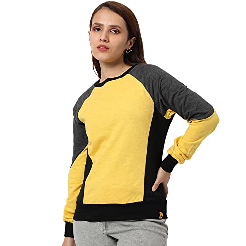 Image of PINACOLADA Women's Double Striped Hoodie with Ribbed Hem for Casual Wear | Hooded Neck | Long Sleeve | Pull On Closure | Cotton Sweatshirt Crafted with Comfort Fit for Everyday Wear