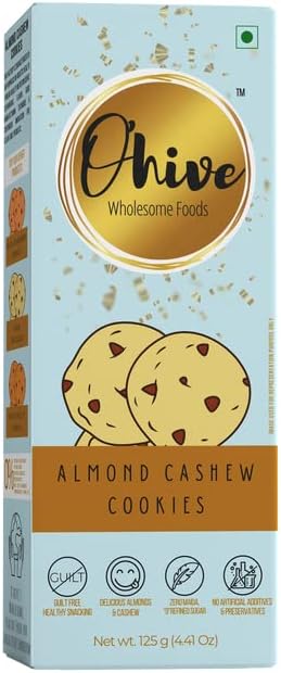 Almond Cashew | Chocolate Chip Cookies | Oats Cranberry Cookies | Crunchy & Healthy Snacks | Premium Cookies (Pack of 3)