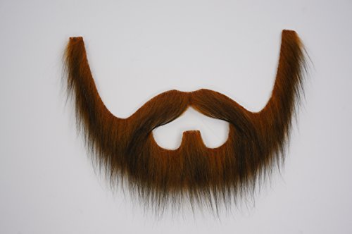 Fausse moustache et barbe rousse rousses auto-adhésives