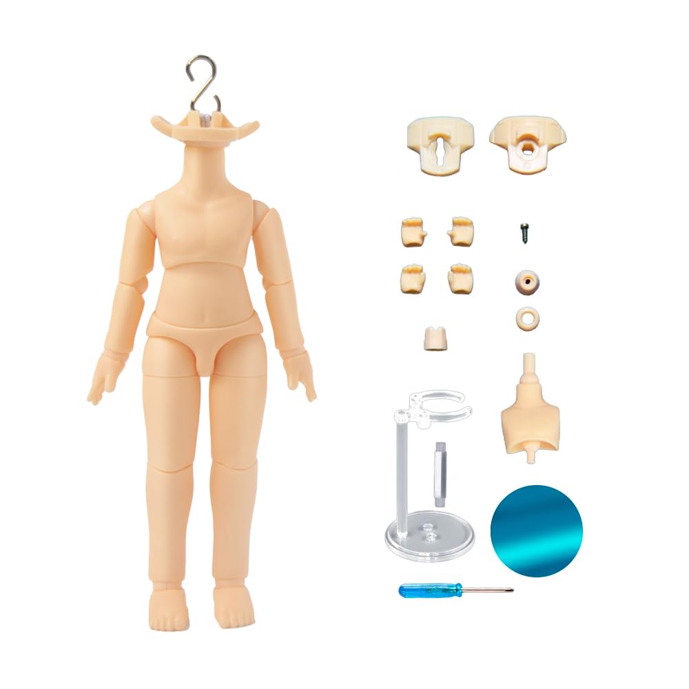 XiDonDon New 4.2 inch/4.6 inch Doll Body 1/12 YMY PVC Body for GSC,STO,1/12 BJD Doll Head Movable Spherical Joint Dolls Action Figure Toys (10.8cm Normal White)