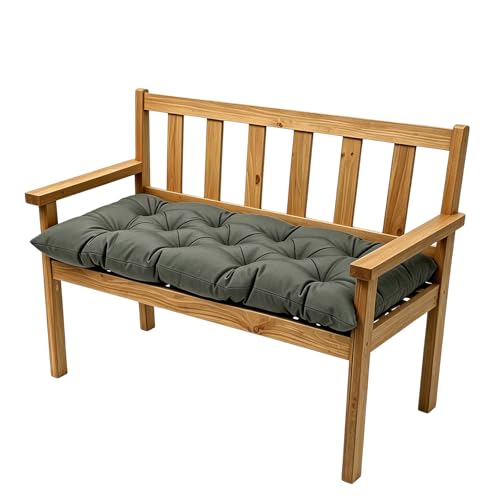Coussin de Banc, 100x50 cm Coussin Exterieur Impermeable en Polyester Resistant Coussins pour Banc et Balancoire de Jardin Confortable Durable Pour Terrasse Balcon Interieur Exterieur Coloris Gris