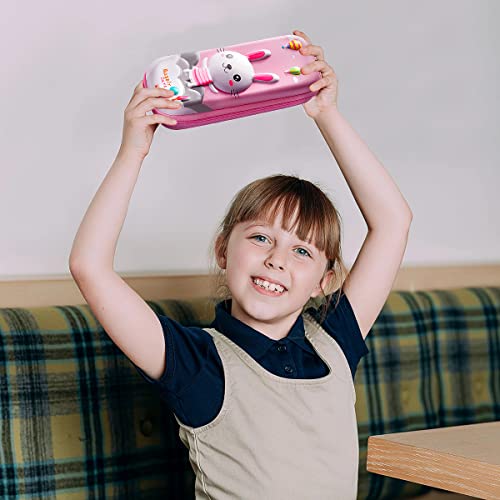 Image of 3D Rabbit Pencil Case for Kids Girls, Waterproof Pencil Box with Compartments Pen Pouch (Pink)
