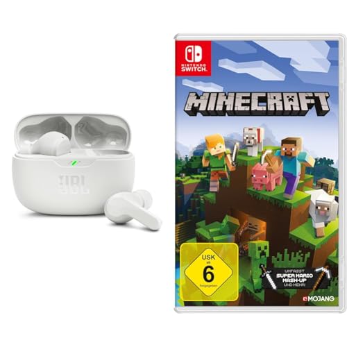 JBL Wave Beam – Kabellose In-Ear Ohrhörer mit IP54 und IPX2 Wasserdichtigkeit – Freisprechfunktion und 32 Stunden Akkulaufzeit – In Weiß & Nintendo Minecraft - [Nintendo Switch]