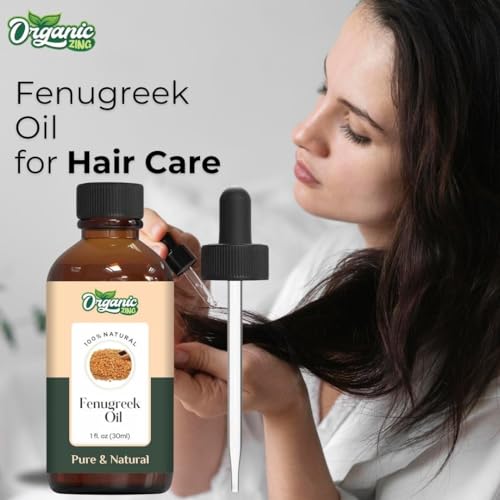 Image of Organic Zing Fenugreek Carrier Oil - Pure & Natural for Skin, Face, Hair Care, Aromatherapy, Diffuser, Conditioner - 30ml