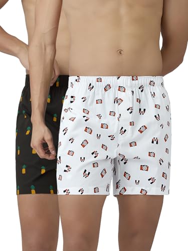 Image of XYXX Men's Remix Regular Fit Cotton Printed Boxer with Dual Pocket & No Marks Waistband (Pack of 2)