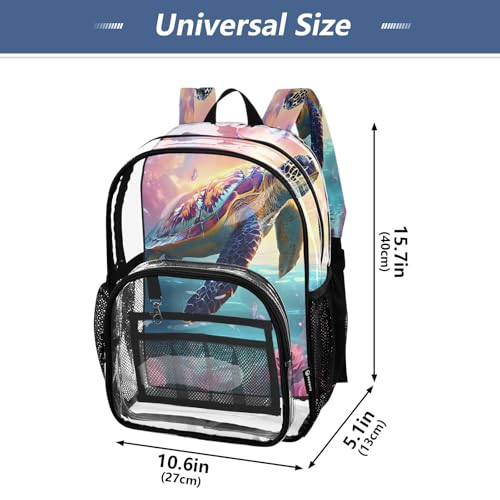 Clear Backpack for School Sea Turtle Butterflies Roses Transparent Bookbag for Girls See Through PVC Boy Backpacks4