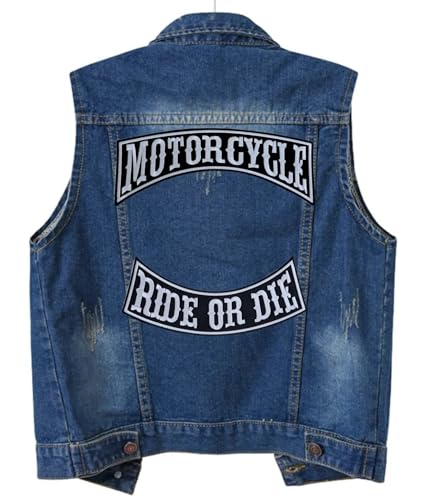 Suma Shop Patches zum Aufbügeln, 2 Stück, für Motorradweste und Motorradweste, Stickerei auf Pilot Motorcycle, zum Aufnähen von Motorradwesten, zum Aufnähen von Motorradwesten.