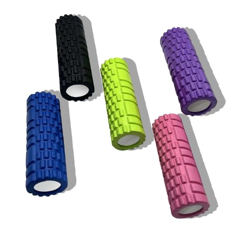 Mini EVA Foam Roller - Deep Tissue Massage - Classic Yoga Vertical EVA Foam Balance Disc Pilates Roller - Ideal for Muscle Relaxation and Fitness, Size 30cm x 9.5cm, Assorted Colors