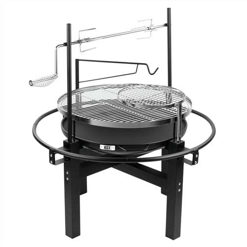 KCT BBQ Grill with Rotisserie Outdoor Patio Fire Pit Bowl