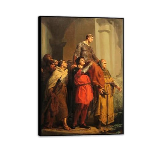 Tableaux sur Toile Cadre Noir Retour triomphal de Sir Willem de Lawrence Alma-Tadema 100x70cm