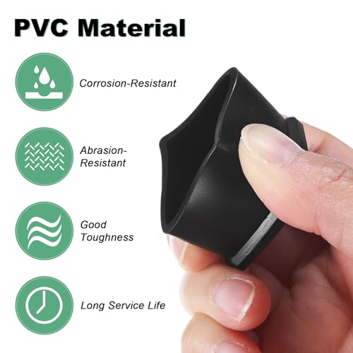 Image of M METERXITY 20-Pack Square Chair Leg Caps, 0.86 inch (22mm) PVC Chair Leg Floor Protectors for Chairs /Table /Bed, Furniture Feet Covers Cups Non-Slip End Tips