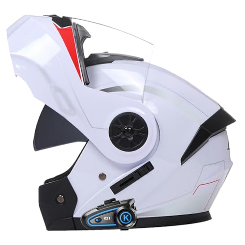 Casco Integral De Motocicleta para Adultos, Homologado Según La Norma ECE 22.06, con Doble Visera para Hombre Y Mujer, Modular Abatible con Bluetooth. C,S/(55~56cm)