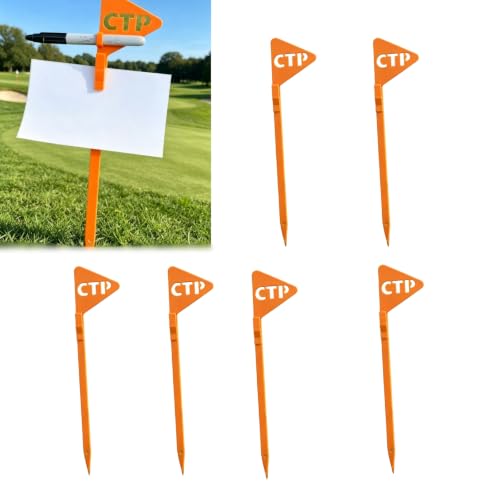 mnzbue Disc Golf CTP Marker Set with Pen Holder & Score Clip, 6 Pack
