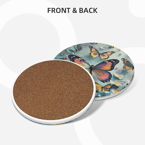 Sous-verres absorbants papillon en céramique, le cadeau de table parfait - 3