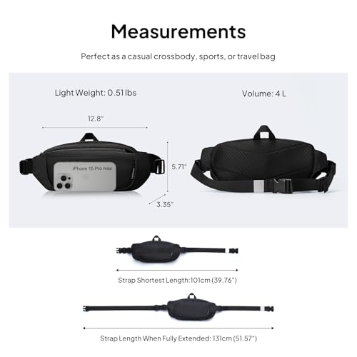 TOPEAST Waist Pack Large Capacity Fanny Pack with Hidden Water Bottle Pocket, Water Resistant Crossbody Sling Bag for Men Women, Adjustable Belt Bag for Hiking Running Travel Cycling - image 4