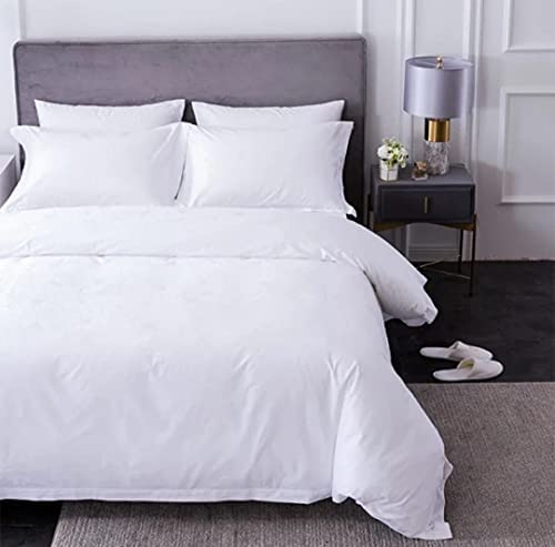 Av Decor Premium 100% Cotton Luxurious Plain Bedsheet 300 Thread Count King Size Bed Sheets with 2 Pillow Cases for Home Hotel Bedroom - 9*9 Feet White