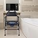 sxvbdway Bedside Commode Chair, Folding Steel Commode Chair with Padded Seat,Portable Shower Chair with Bucket, Height Adjustable Adults Potty Chair for Seniors,Disabled,330 lb. Weight Capacity ﻿
